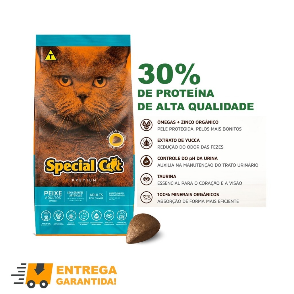 Ração Special Cat Premium Gatos Adultos sabor Peixe 10.1Kg-Envio Rápido em Oferta na Shopee
