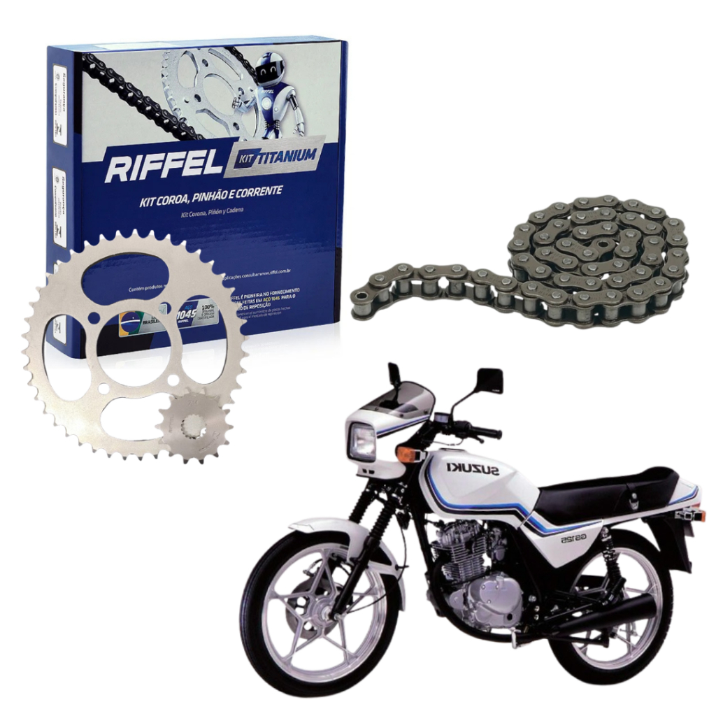 Kit Relação Tração Transmissão Katana Yes Intruder Gs 125 83 84 85 86 87 88 89 90 91 92 93 94 A 2017