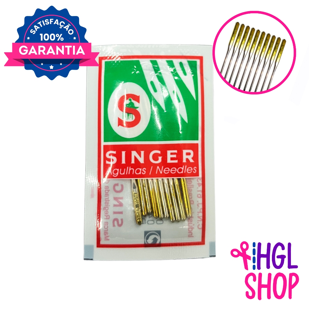 Agulha Singer de Máquina de Costura Doméstica Mini Máquina Singer (10 unidades)