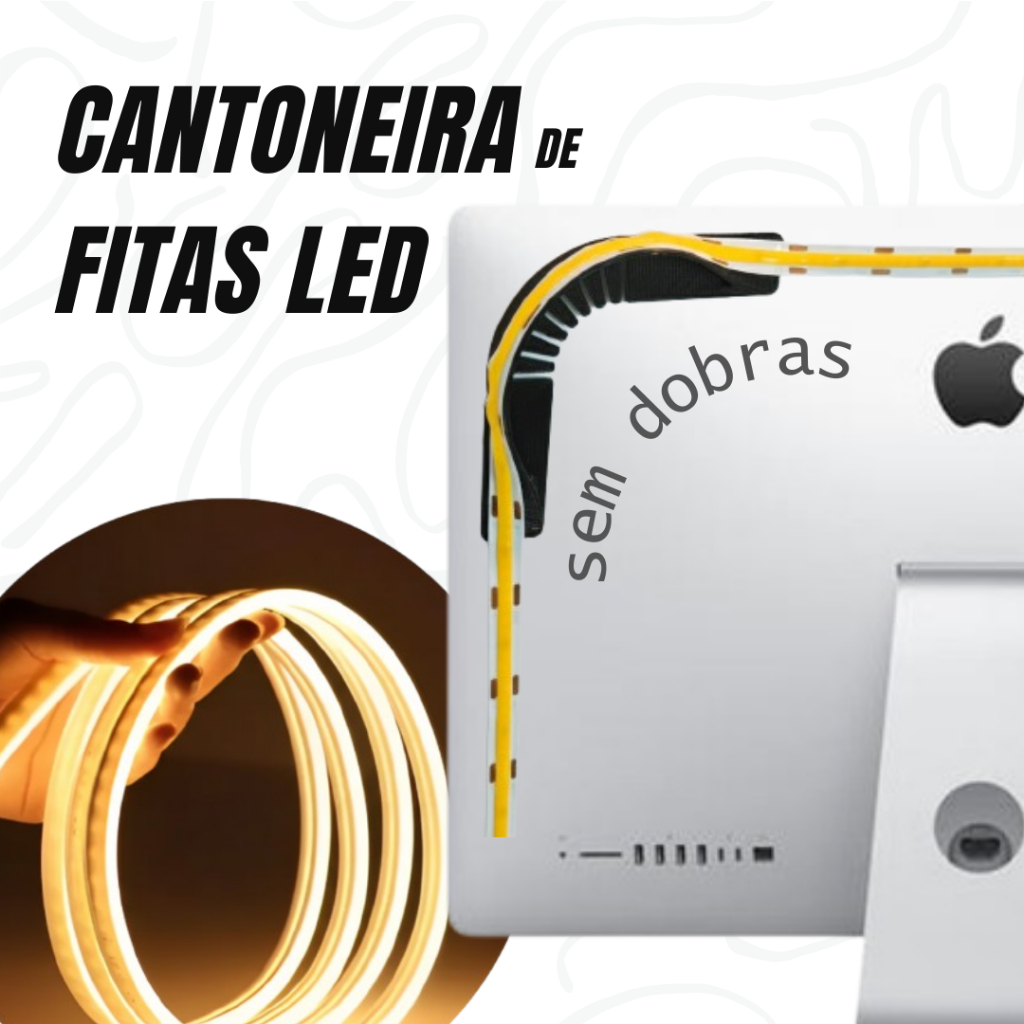 CurvaLED – Cantoneira para Fita LED | Curva sem dobrar | Ideal para TVs, Monitores e Móveis