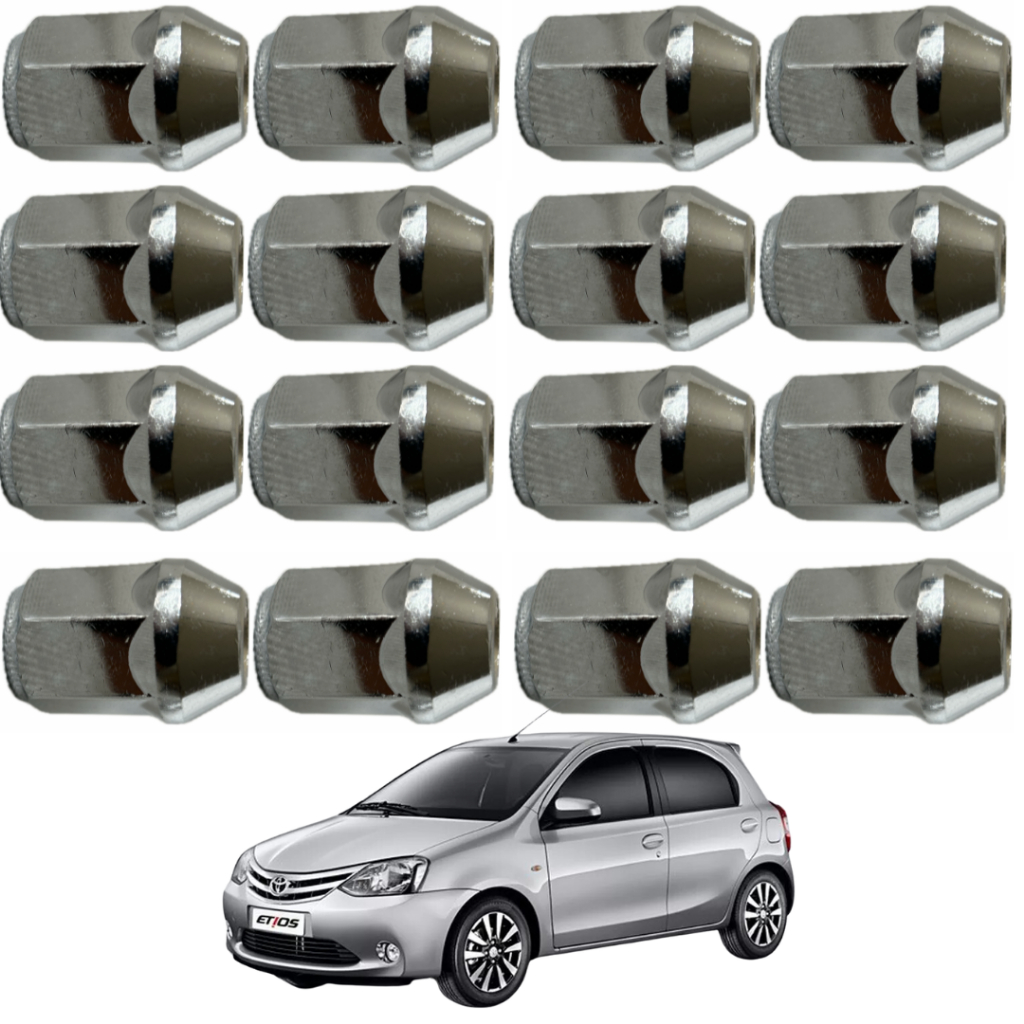 JOGO 16 PORCAS CROMADAS CONICAS RODAS COROLLA ETIOS YARIS RODAS ESPORTIVAS