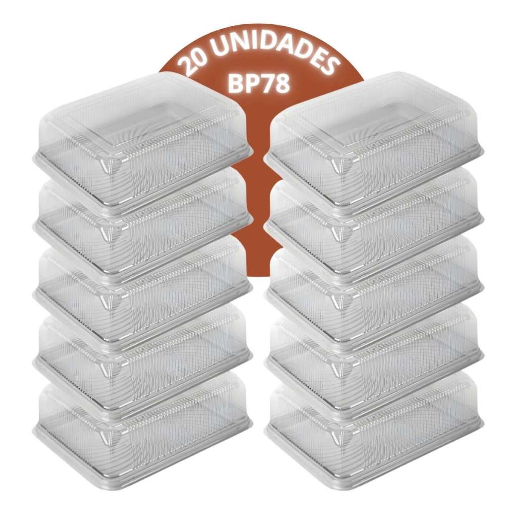 Embalagem Retangular Para Bolo Modelo: Bp78 Com 20 Unidades