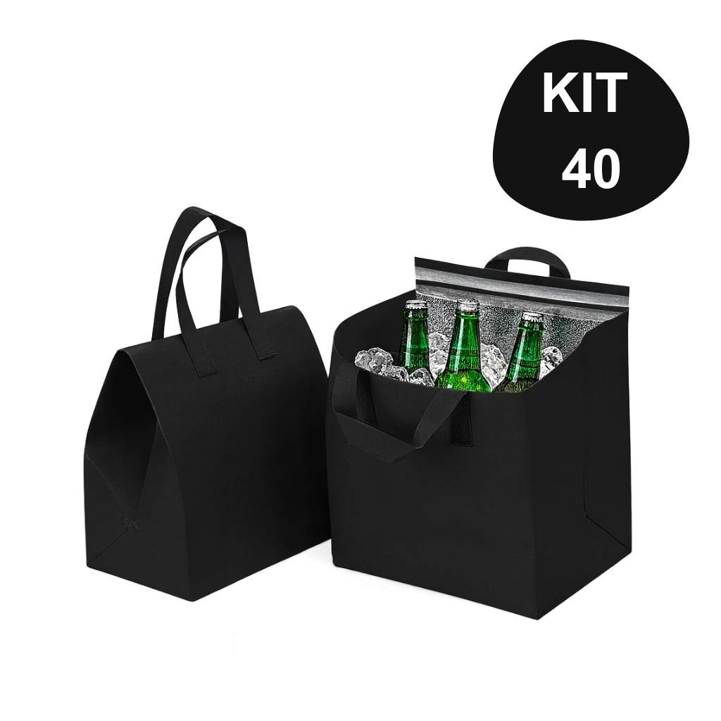 KIT 40 Sacolas Bolsa Termica Portatil Grande para Passeio Cooler 12 Litros
