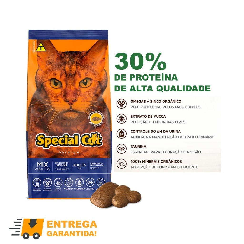 Ração Para Gatos Special Cat Sem Corantes Sabores Mix de Carnes 10.1kg-Envio Rápido em Oferta na Shopee