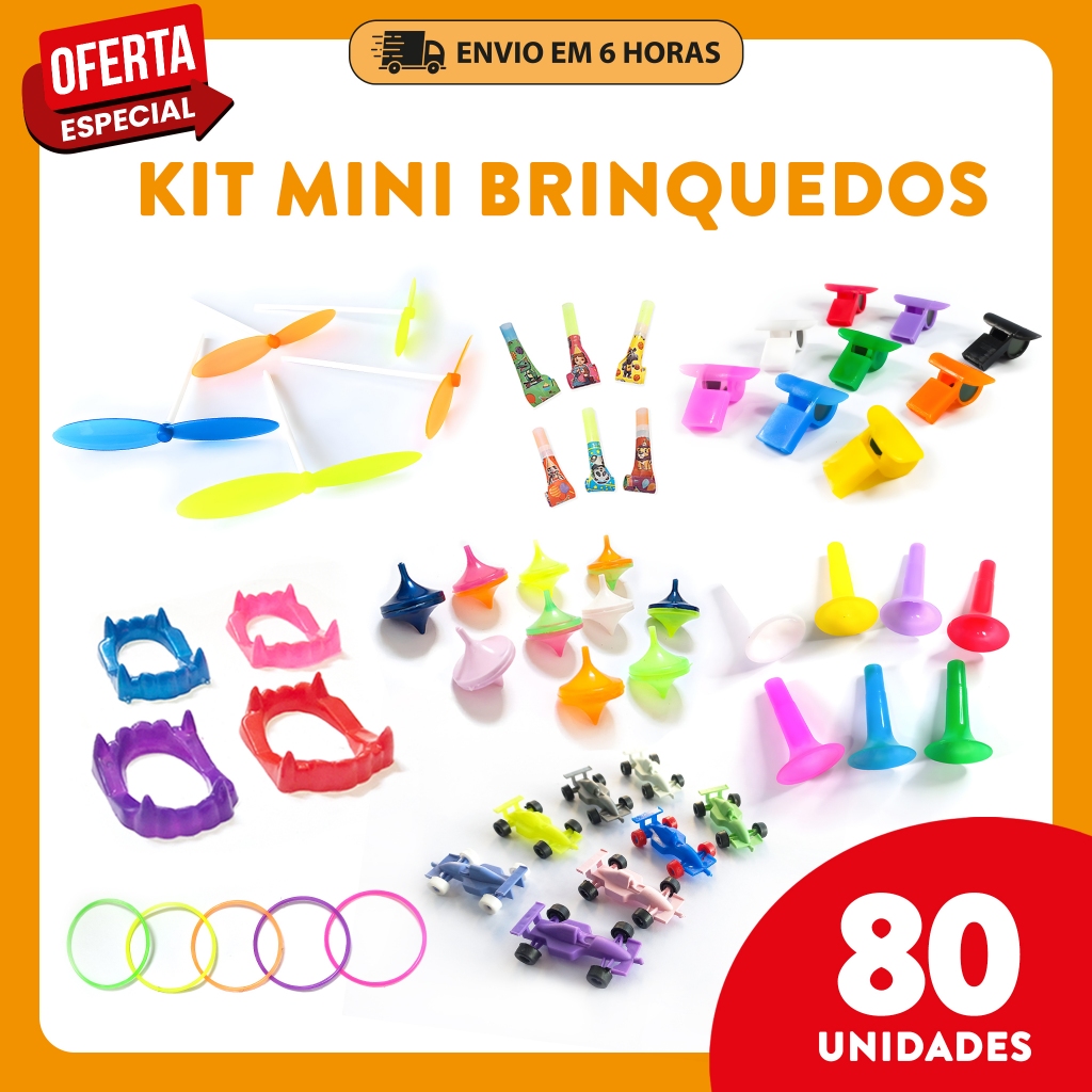 Kit 80 Mini Brinquedos (8 Modelos) – Lembrancinhas, Sacolinhas Surpresa, Brindes para Festa Infantil e Natal em Oferta na Shopee