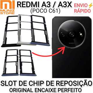 Gavetas Redmi A3/ A3X/ Poco C61 Xiaomi Gaveta/ Slot de Chip Suporte Para Chips Original Bandeja em Oferta na Shopee