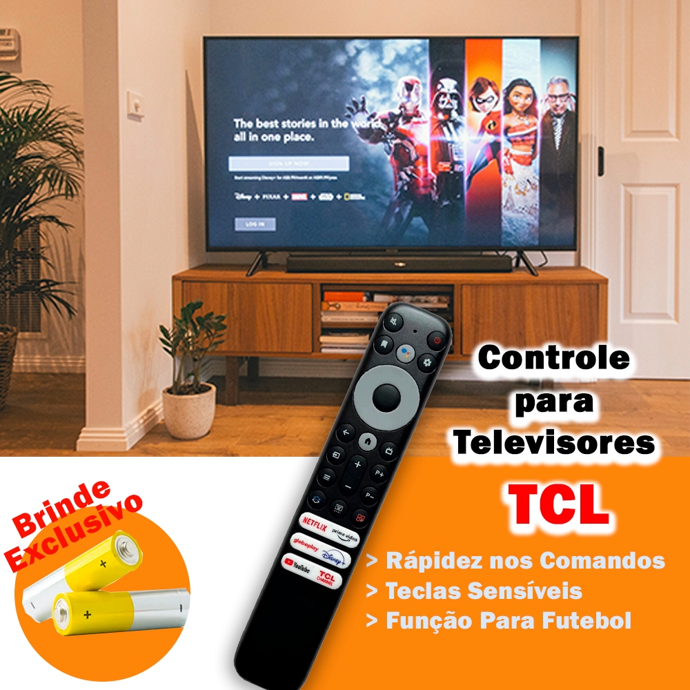 Controle Remoto Compatível TCL Smart TV – Botões Netflx / YouTube / Prime – Alta Qualidade em Oferta na Shopee