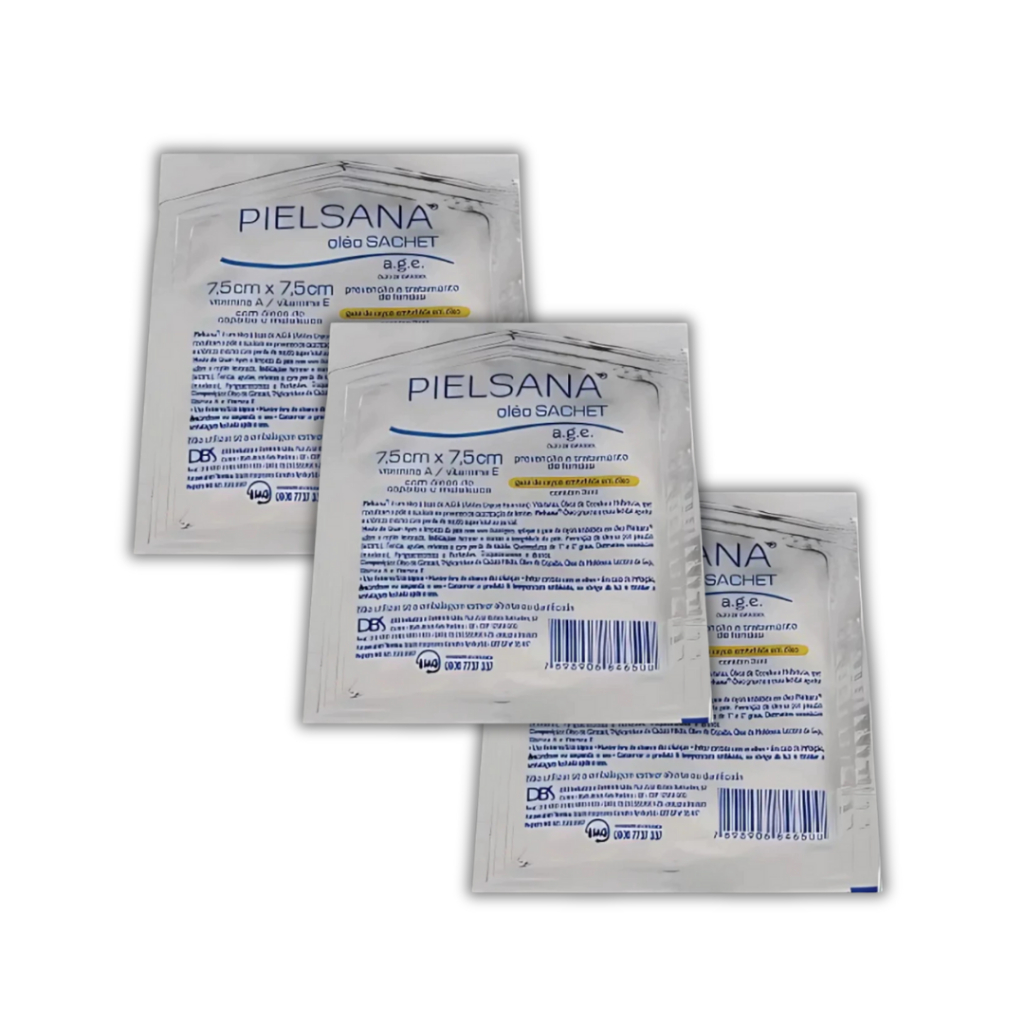 3 Curativo Gaze De Rayon Pielsana Sachê C/ Óleo A.G.E 7,5cm x 7,5m (1) Dbs
