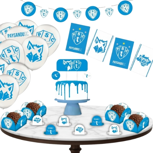 Kit Festa de Aniversário Decorativa Comemoração Futebol Time Paysandu - 62 peças - Festcolor