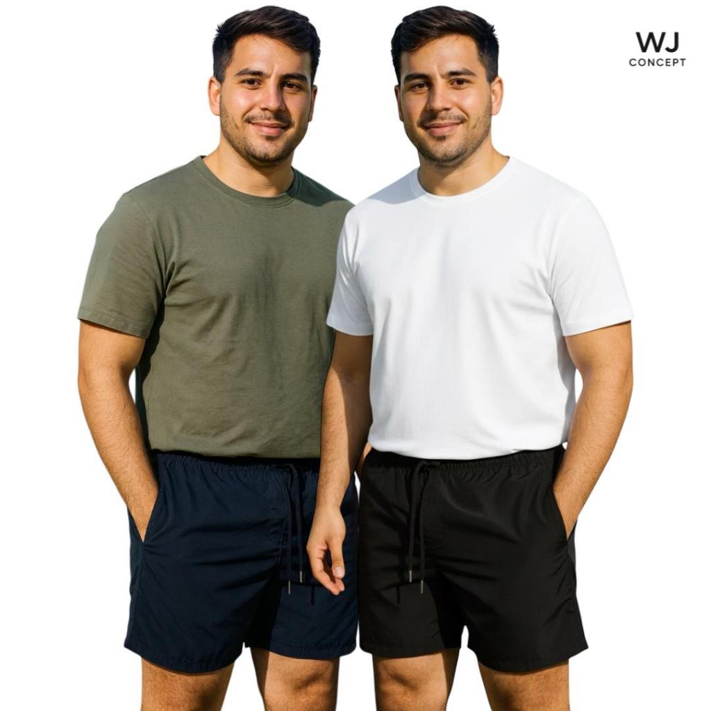Short Masculino Corrida Bermuda Microfibra Tactel Elastano Academia Premium Treino Praia Mauricinho  Liso