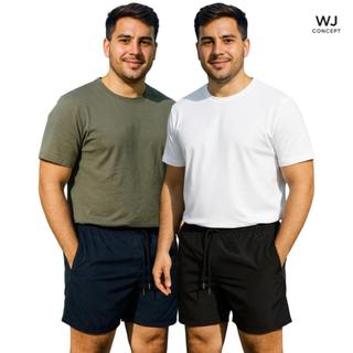 Short Masculino Corrida Bermuda Microfibra Tactel Elastano Academia Premium Treino Praia Mauricinho  Liso