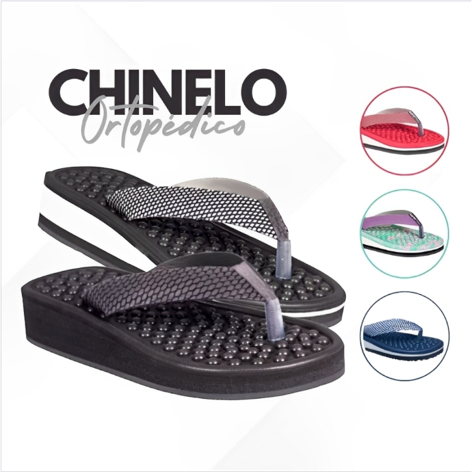 Chinelo Ortopédico Anabela Para Fascite Plantar e Esporão Massageador Amortecedor