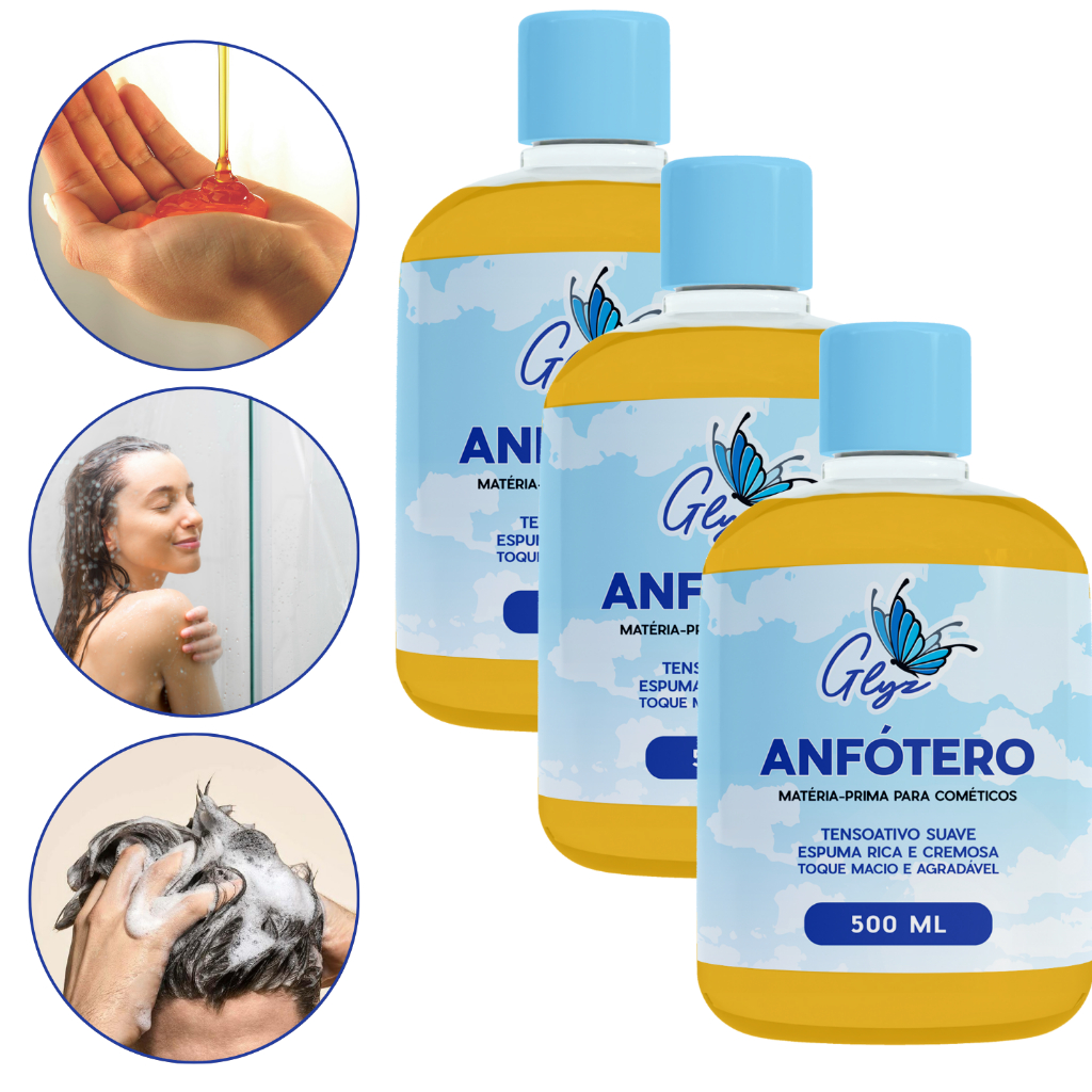 Anfotero – Espuma Rica e Suave, Ideal para Pele Sensível - Kit 3 Unidades