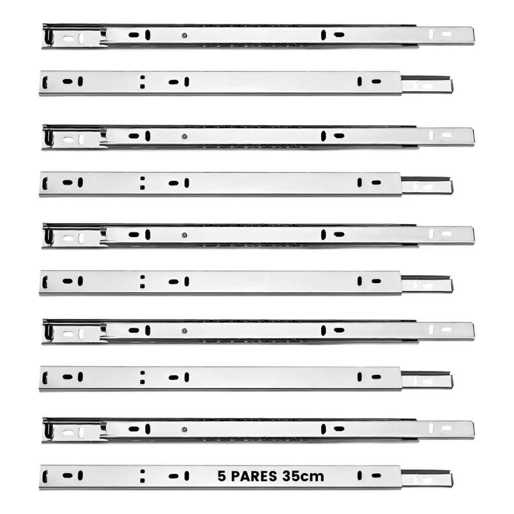 5 Pares Corrediça Telescópica 35cm Para Gaveta Trilho Reforç em Oferta na Shopee
