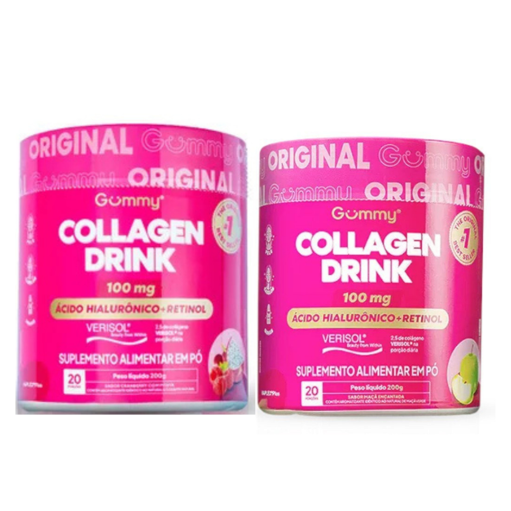 Gummy Colagen Drink Pó Com Ácido Hialurônico E Retinol 200g em Oferta na Shopee