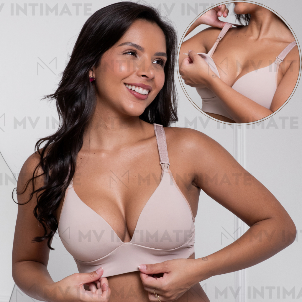 Sutiã Amamentação com Bojo Soft Não Amassa e Alça Larga – Conforto e Sustentação em Oferta na Shopee
