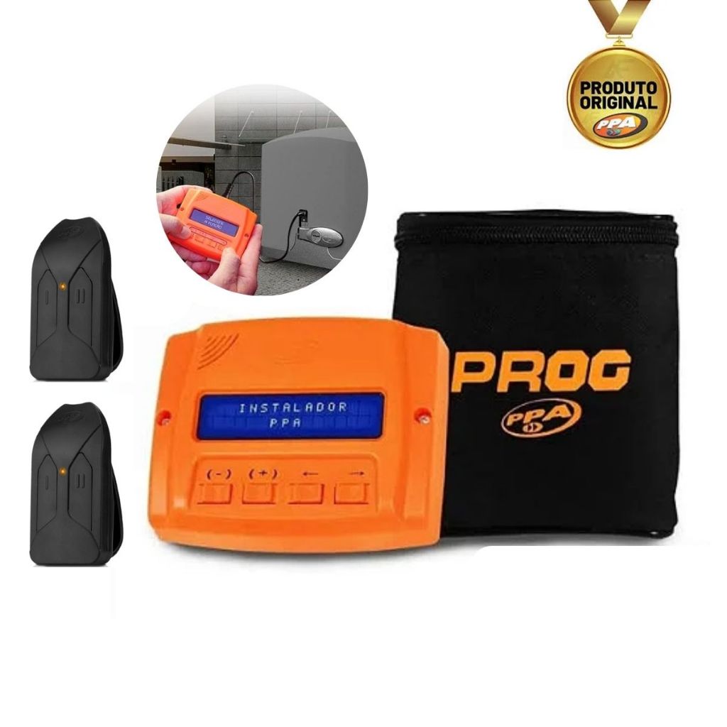 Kit Programador Instalador Teclado PROG Original + 02 Controles Tok Preto PPA