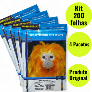 Papel Fotográfico Adesivo 130G Glossy A4 MASTERPRINT (PAPEL ADESIVO) em Oferta na Shopee