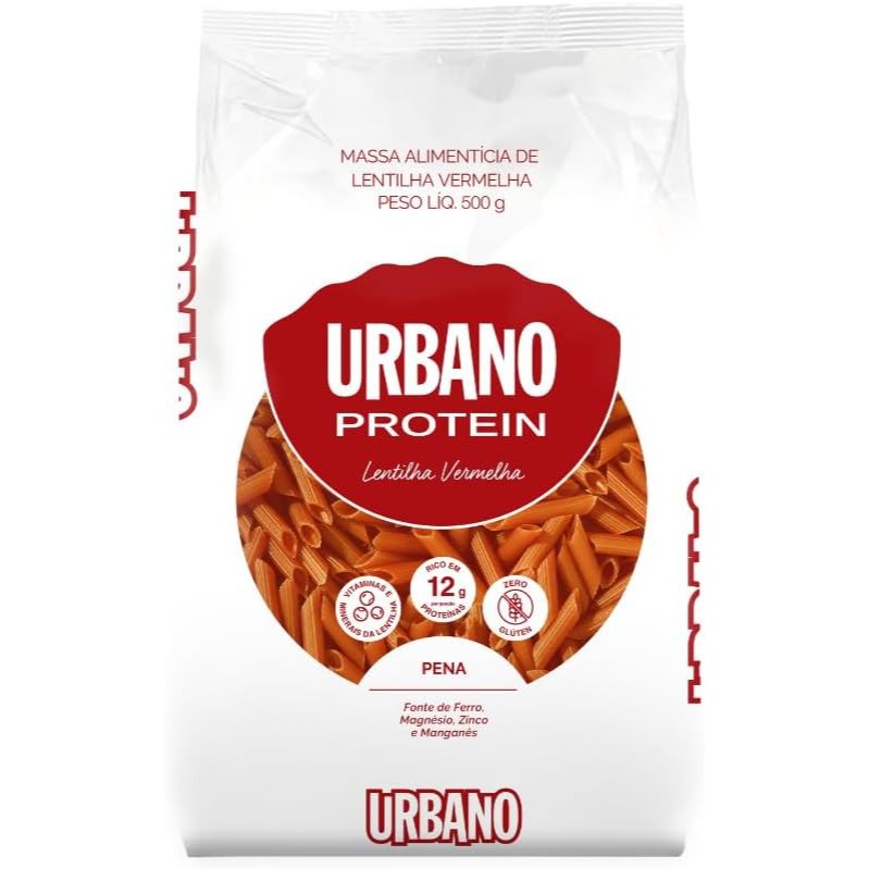 Macarrão de Lentilha Vermelha Pena Sem Glúten Urbano 500g em Oferta na Shopee