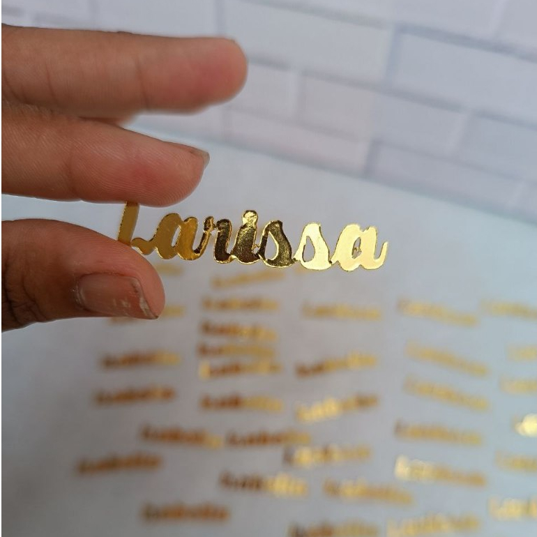 Aplique Personalizado com Nome – Lamicote Dourado/Prata – Decoração Luxo para Festas e Lembrancinhas