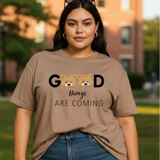 Camiseta Feminina Estampa Good Plus Size 100% algodao em Oferta na Shopee
