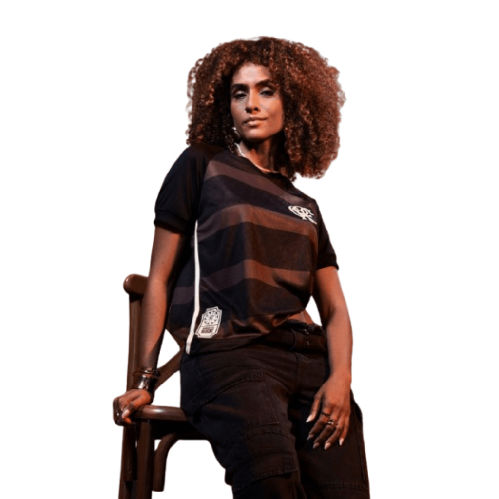 Camisa Flamengo Feminina Diamante Negro Braziline em Oferta na Shopee