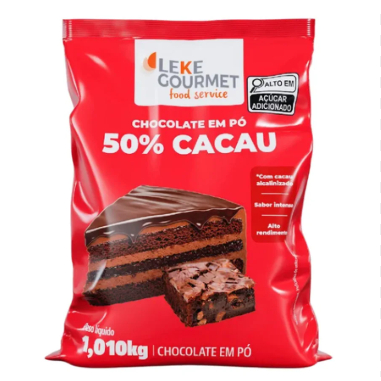 Chocolate em Pó 50% Cacau 1kg ou 2kg Leke Gourmet Bolo Brownie Cobertura Recheio Brigadeiro Doces - Uso Profissional em Oferta na Shopee