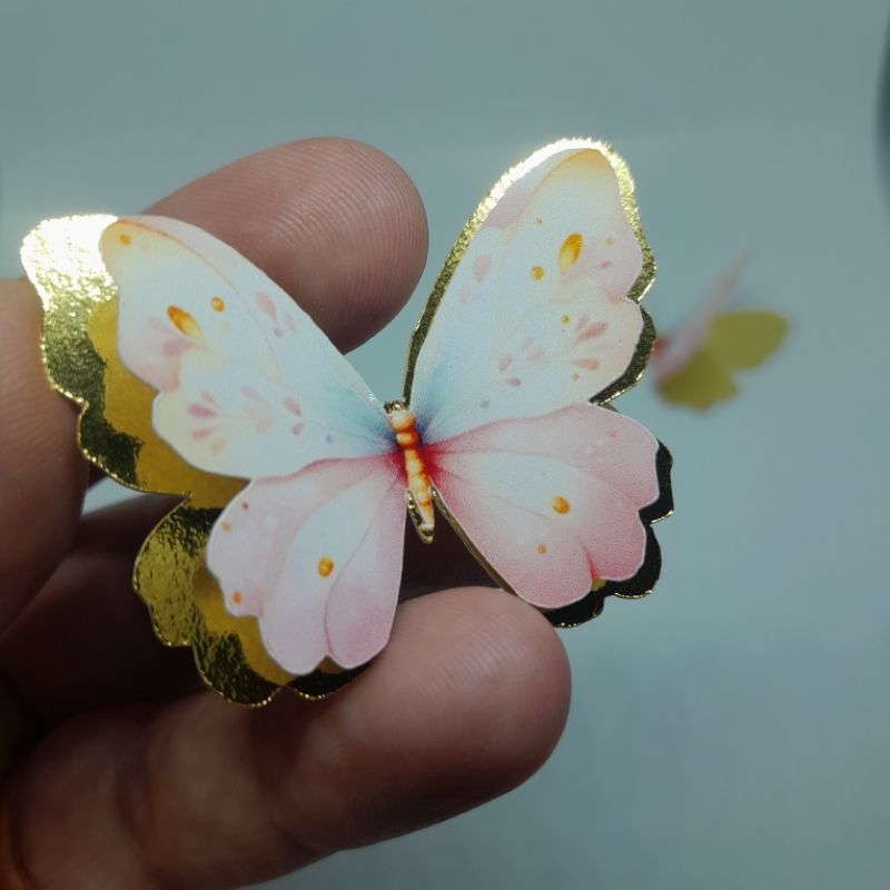 28 unidades borboleta candy color 3D dupla camada Dourado luxo 4,5cm festa aniversário lembrancinha jardim encantado