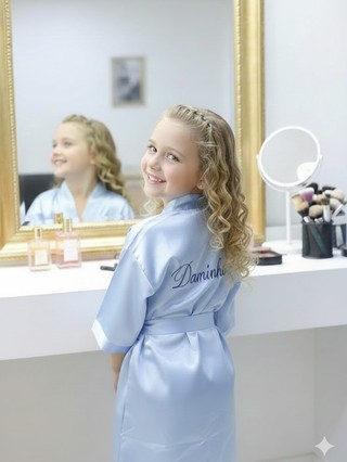 Bazar Robe Infantil Cetim Já Bordado Daminha Florista Pronta Entrega Peça Única Última Unidade Liquidação