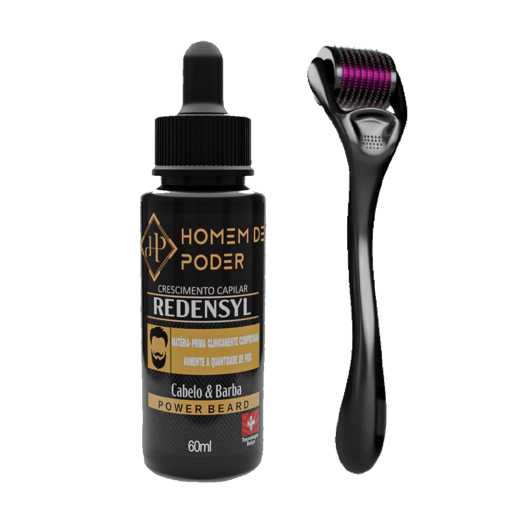 Kit Microagulhamento Dermaroller Crescimento De Barba Cabelo Rendensyl Homem de Poder em Oferta na Shopee