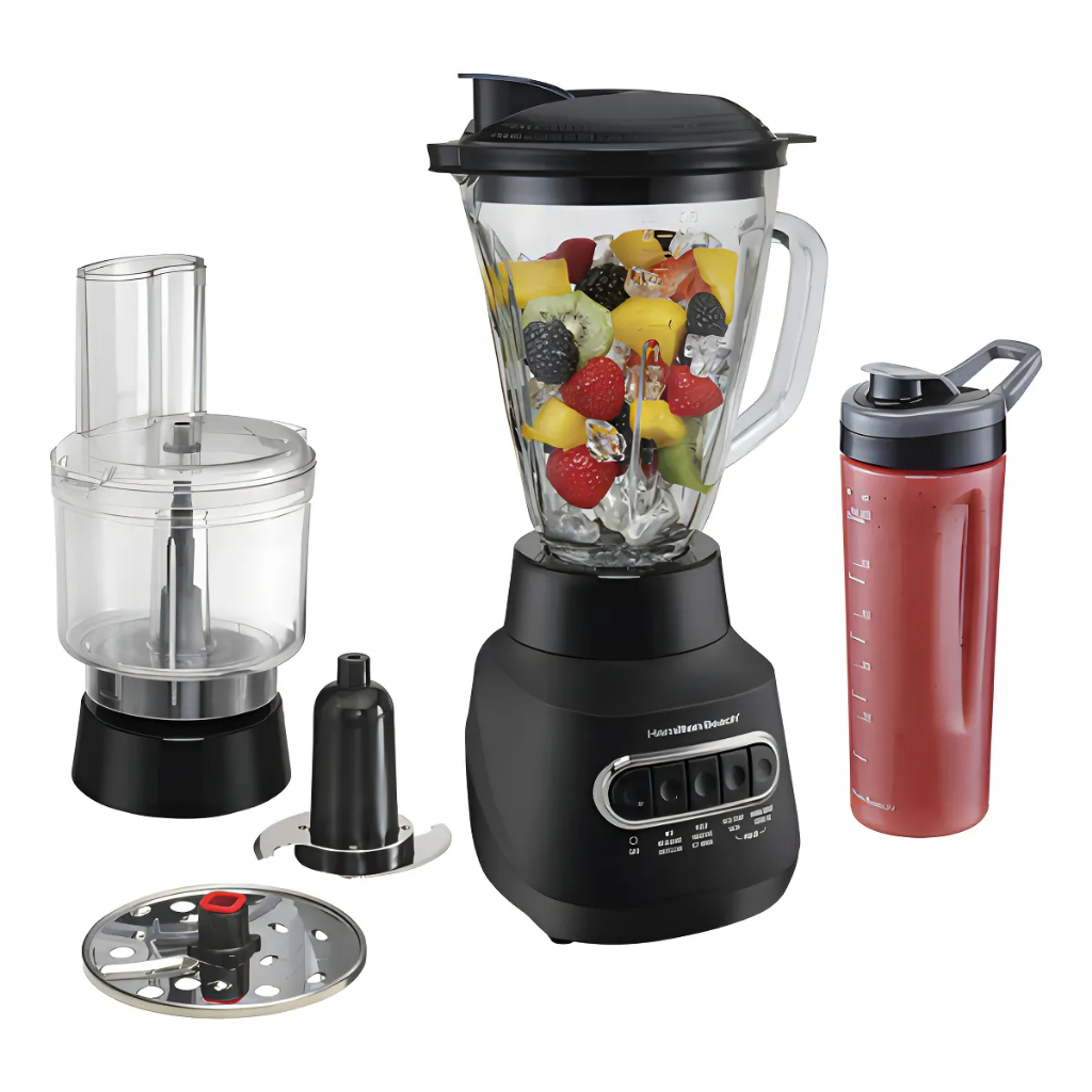 Detalhes do Multiblend® 3 Em 1 Hamilton Beach Liquidificador Jarra de Vidro 1,5L Processador 800W Copo To Go Lamina Inox Bate Gelo