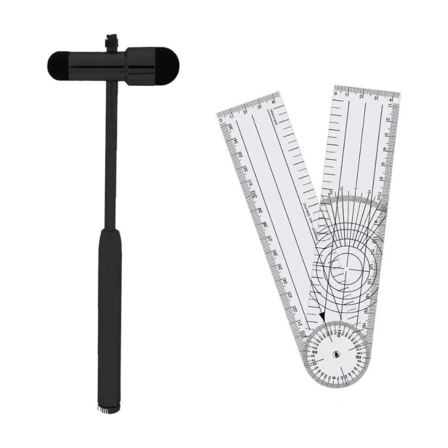 Kit Martelo Buck Taylo e Goniometro Fisioterapia All Black e