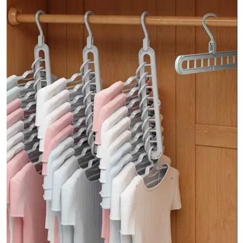 Kit 5 Cabides Mágicos Verticais AmpePlast 10 Furos Reforçados Organizador para Guarda-Roupas Armário em Oferta na Shopee