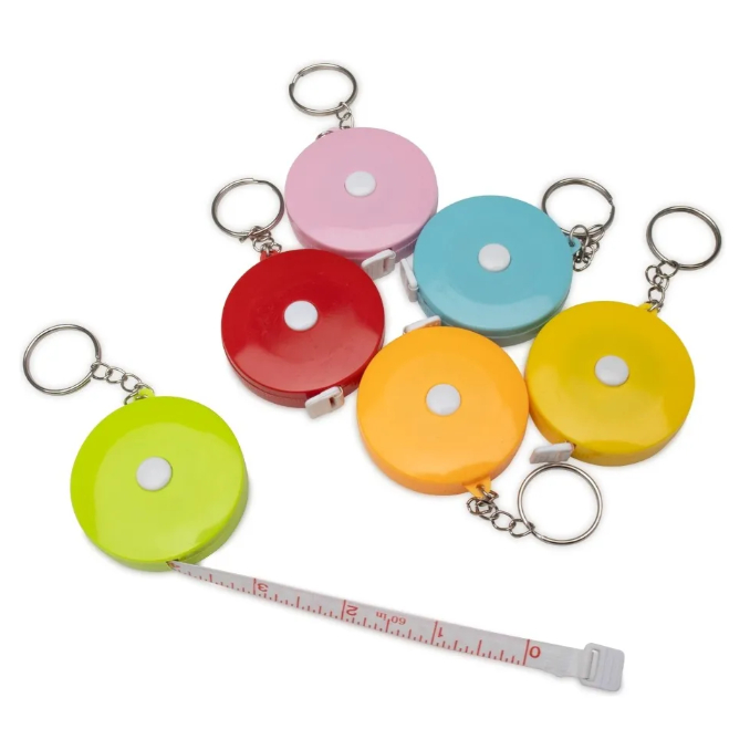 Kit 12/24/36 Mini Trena Retrátil com Chaveiro Fitas Métricas 1,50m Tons Pastéis em Oferta na Shopee