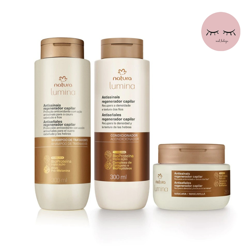 Kit Lumina Antissinais Regenerador Capilar Natura (3 produtos)