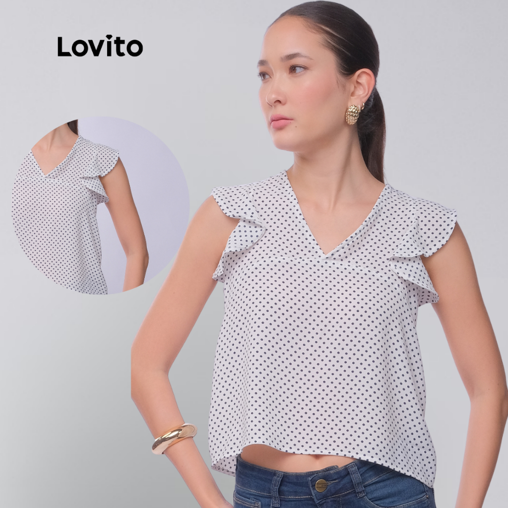 Lovito Regata de Poá Fofa Feminina LB614BRL644 em Oferta na Shopee