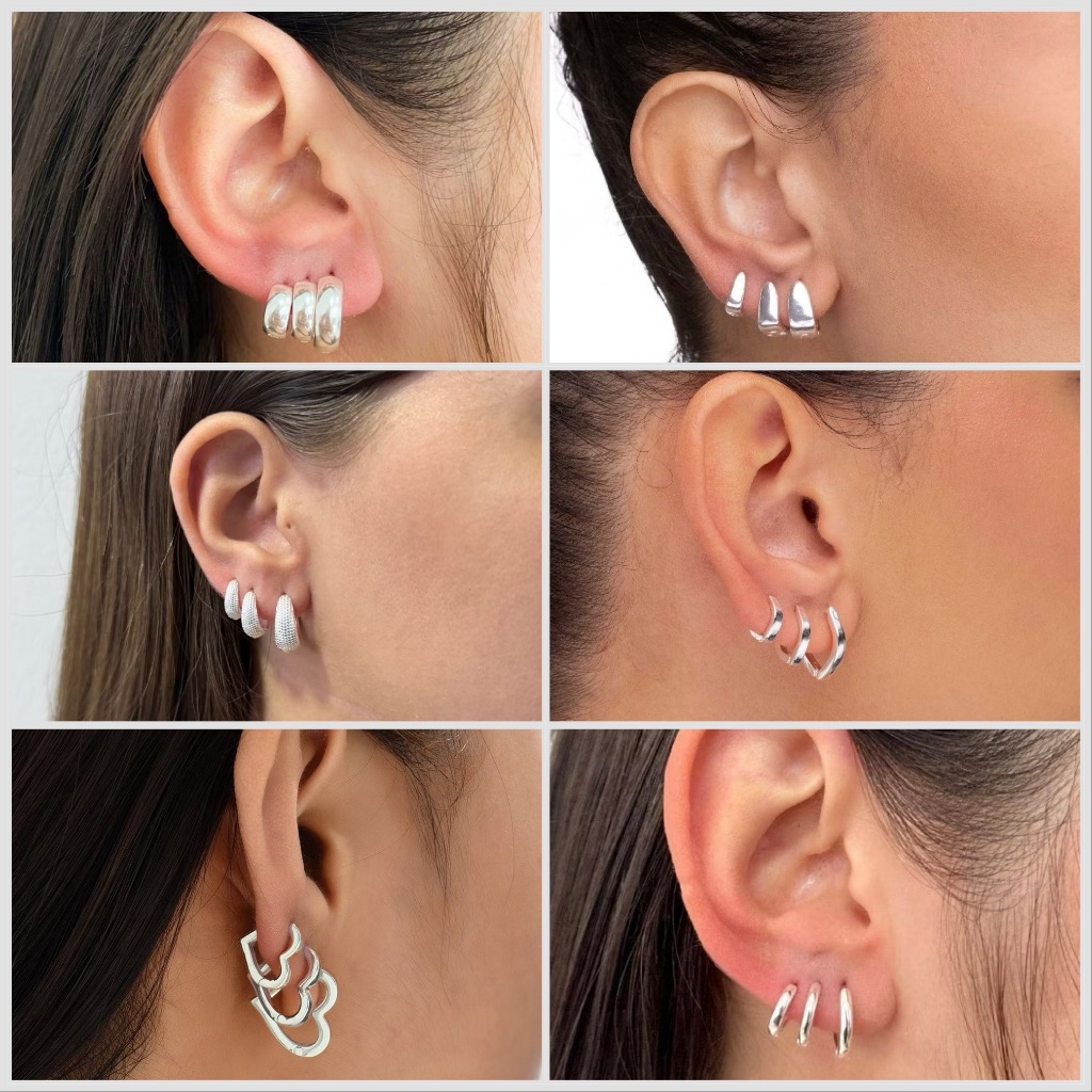 Kit Trio Argolas Prata 925 Legítima 8mm 10mm 12mm em Oferta na Shopee