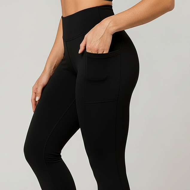 Legging Em Poliamida Para Academia Bolso Lateral Cós Alto Zero Transparência