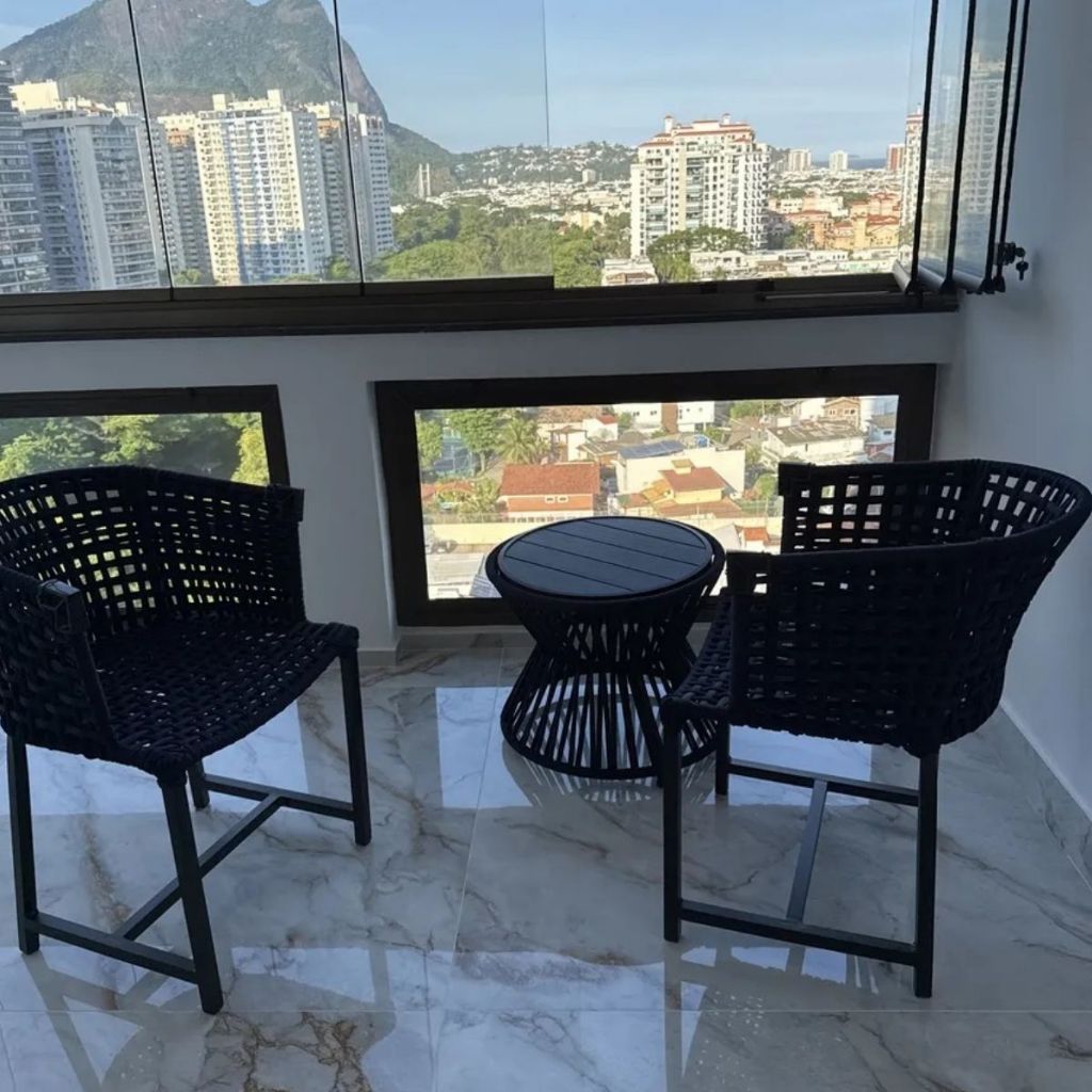 Kit 2 Poltrona Paris Cadeira Luxo e Conforto Cozinha e Sala de Estar Alumínio e Corda Náutica