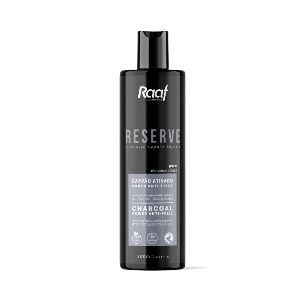 Selagem Capilar Orgânico S/ Formol Reserve Carvão Ativado Poder Anti-frizz Raaf Cosmetics – 300ml
