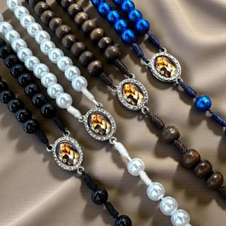 Terço Pérola Madeira de SÃO JOSÉ Medalha Resinada em Oferta na Shopee