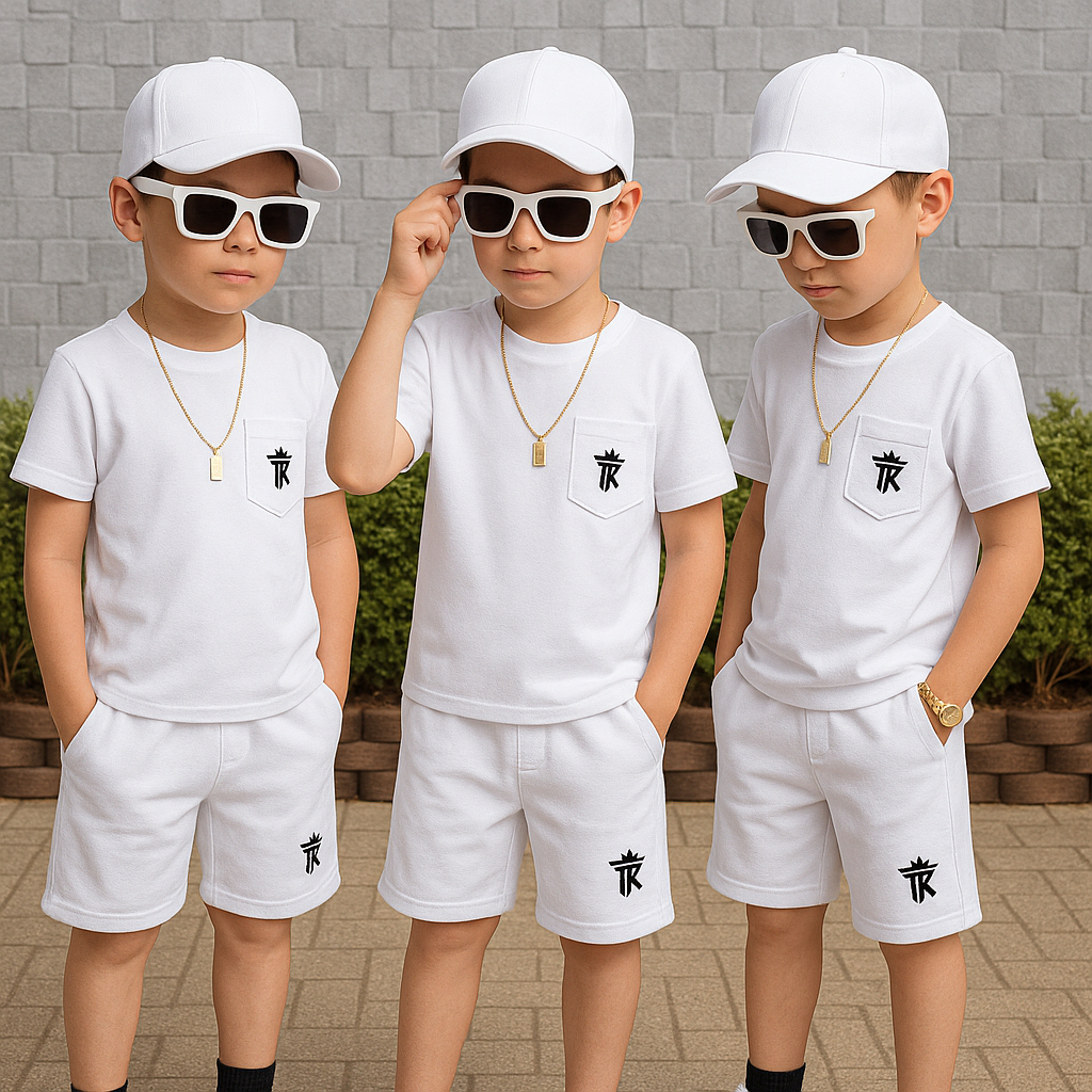 Conjunto Infantil Estiloso Juvenil Menino Verão  2026 Camisa e Bermuda 1 a 14 anos