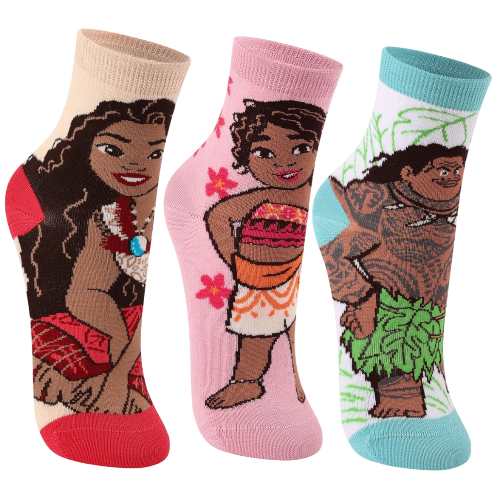 Meia Disney Cano Médio Feminina Kids Moana Lupo em Oferta na Shopee