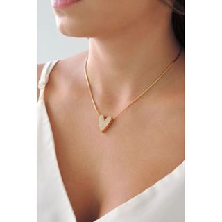 Colar Colares Choker Coração Corações Folheados Ouro 18k em Oferta na Shopee