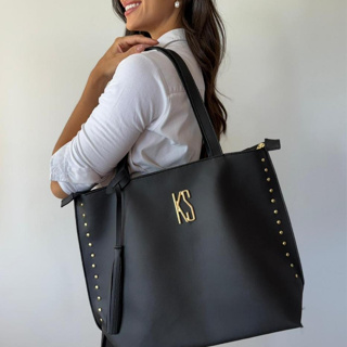 Bolsa Feminina Grande Sacola Tote Alça Reforçada Ombro e Mão Couro Ecológico Trabalho em Oferta na Shopee