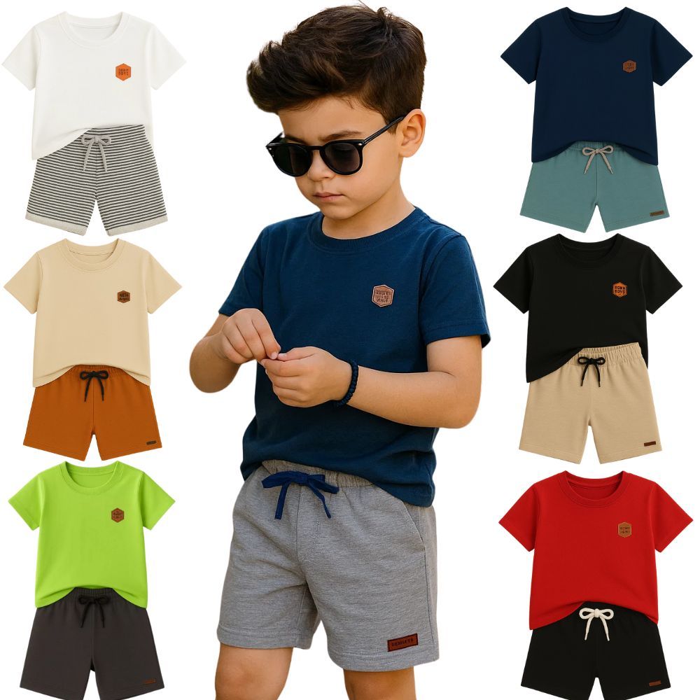 Kit Conjunto Infantil Masculino Liso do 2 ao 12 Sortido | Kit Roupa Infantil Menino em Oferta na Shopee