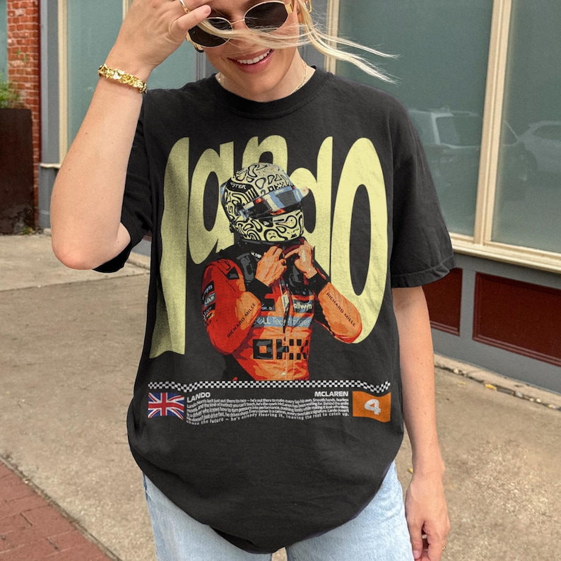 Camiseta Basica e OVERSIZED Lando Norris McLaren Graphic Tee F1 Formula Racing Unissex - Darknezz em Oferta na Shopee