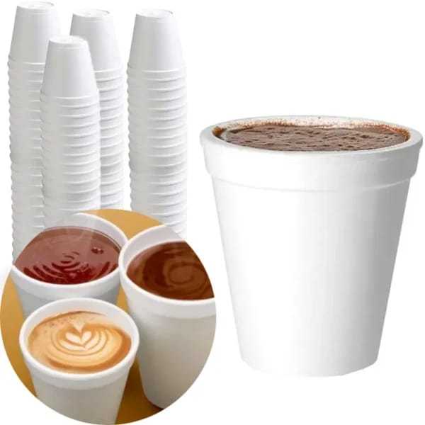 Kit c/100 Copos Termicos de Isopor Café Chá Bebida Descartáveis Ocasiões Escritório