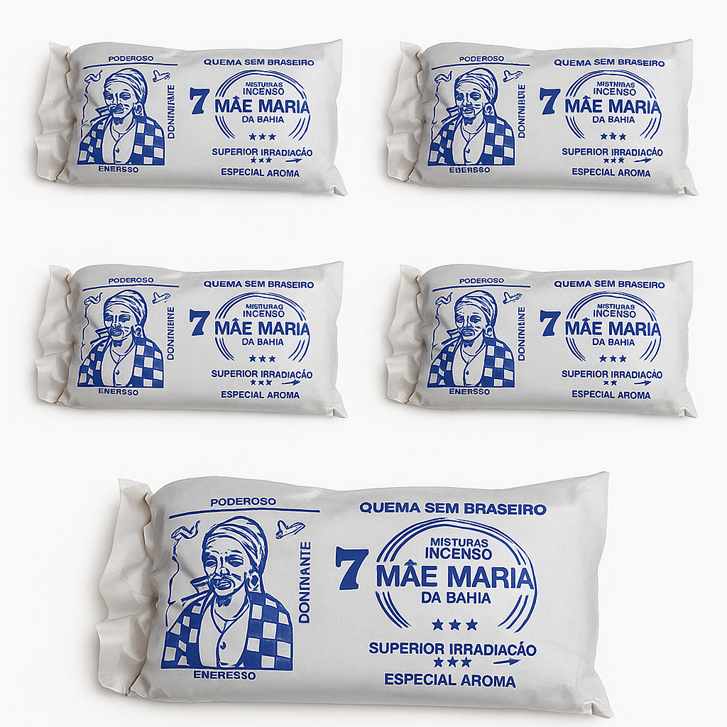 Defumador Pó Mãe Maria 7 Ervas Purifica Protege Ambiente Fácil Uso Tradicional Bahiano 40g