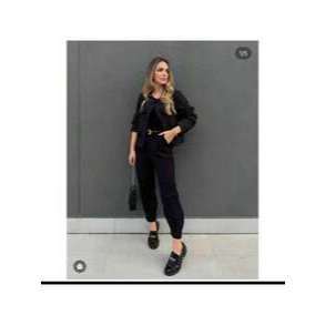 calça cenoura jogger alfaiataria feminina barra com ziper